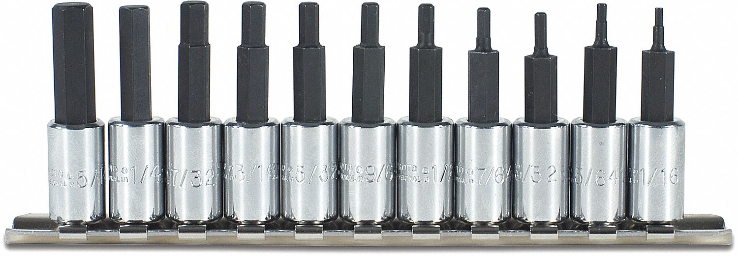 SET HEX BIT 1/4 DR 11 PC