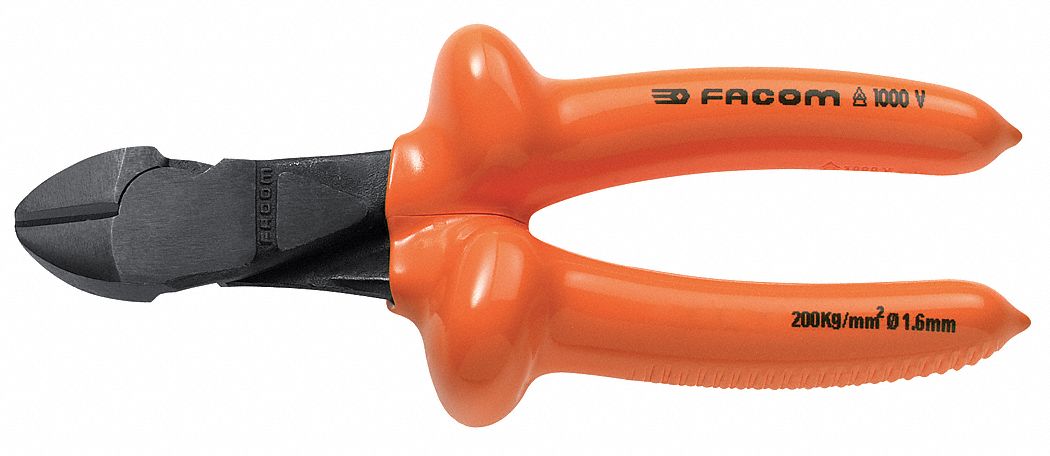 DIAGONAL CUTTING PLIER, FLUSH, STRAIGHT, OVAL, ⅝ IN JAW L, 1¼ IN JAW W, 5¾ IN OVERALL L
