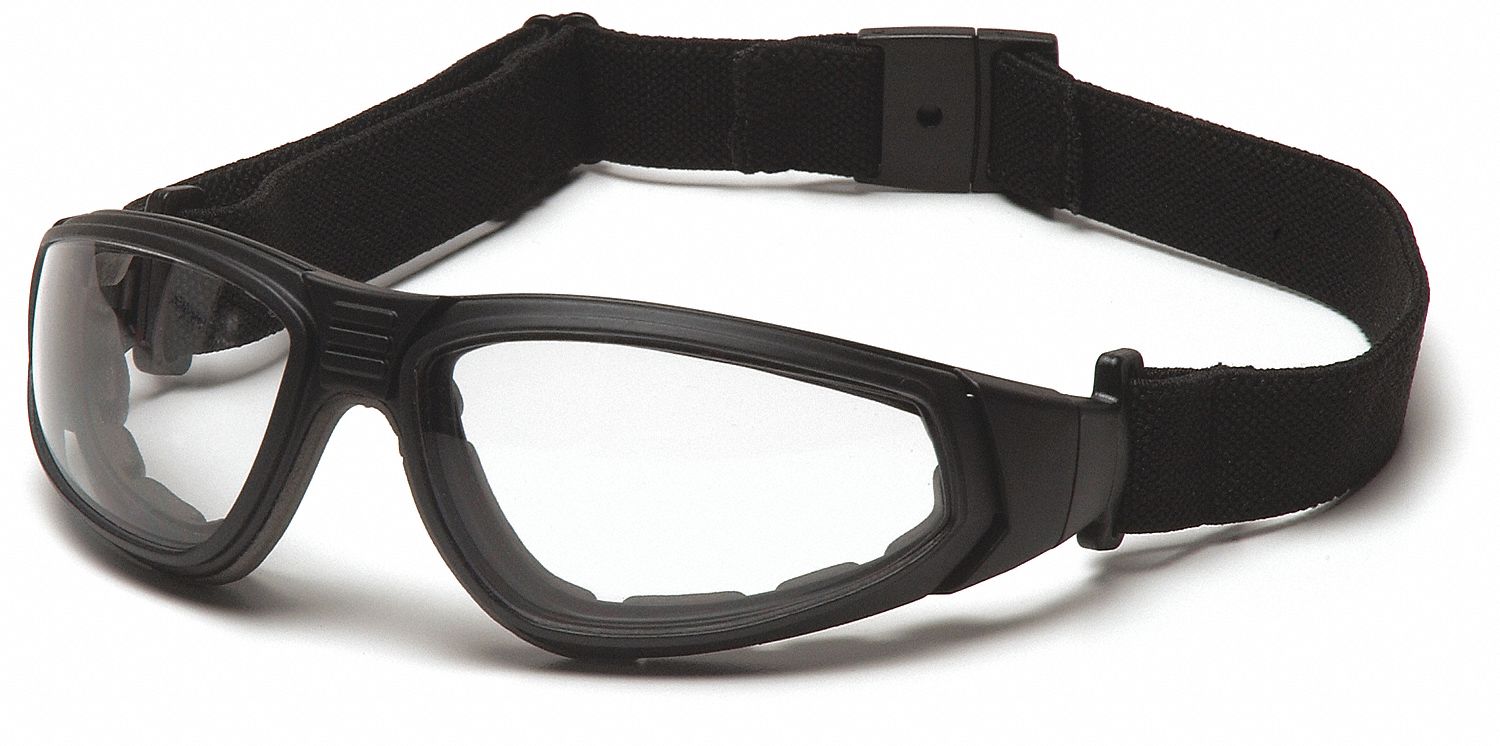 LUNETTES DE PROTECTION ÉTANCHES, TRADITIONNELLES, NYLON/PC, ANTIBUÉE, NOIR/TRNSP, CSA