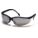 SAFETY GLASSES, HALF-FRAME, WRAPAROUND, NYLON 6.6/PC, ANTI-SCRATCH, BLACK/SILVER MIRROR, M