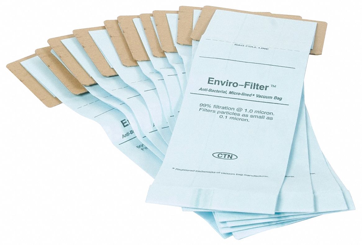 TENNANT Paper Vacuum Bags, PK10 12H3291067678 Grainger
