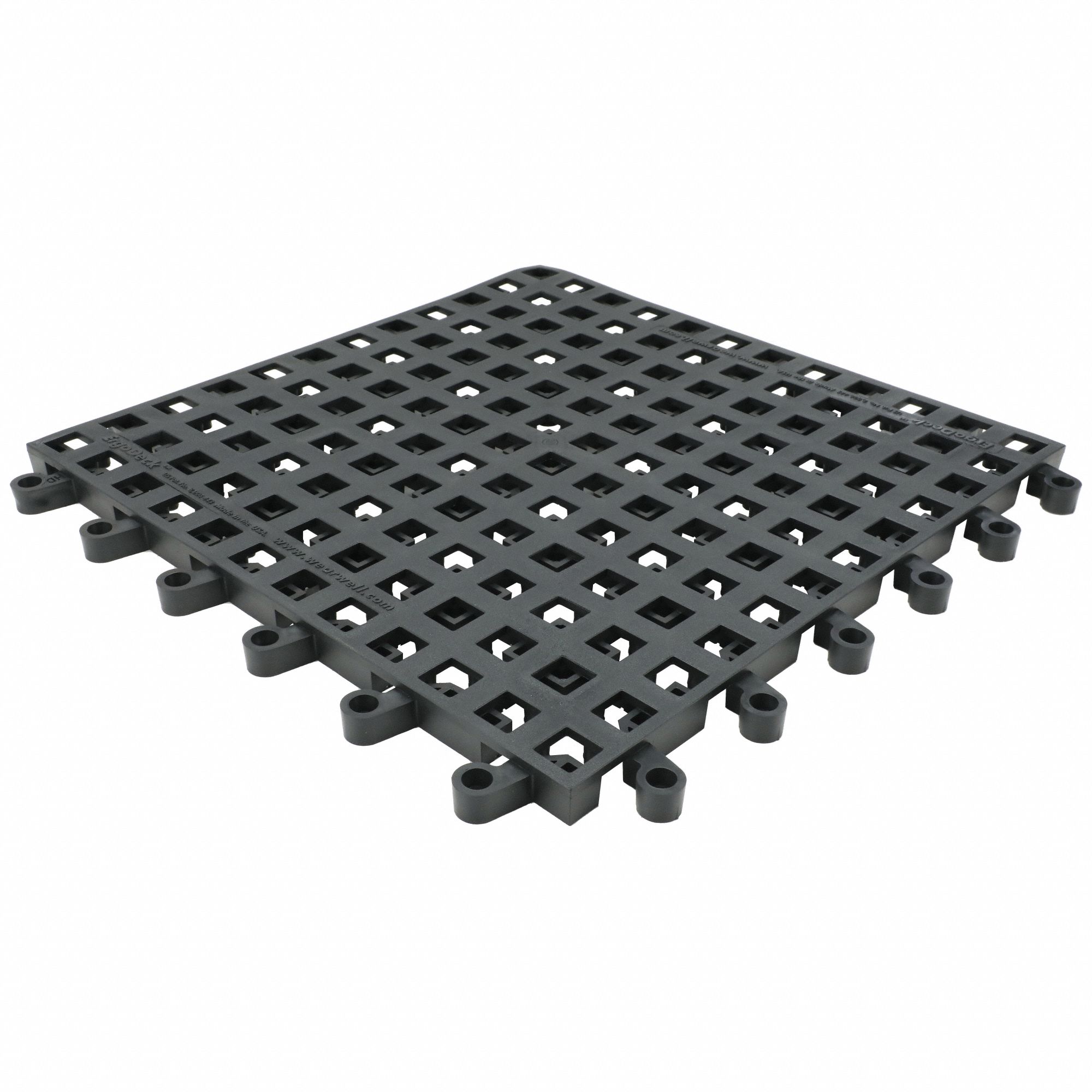 Interlocking Drainage Mat Tile: Interlocking Drainage Mat Tile, 18 in x 18 in, Smooth, Black, 10 PK