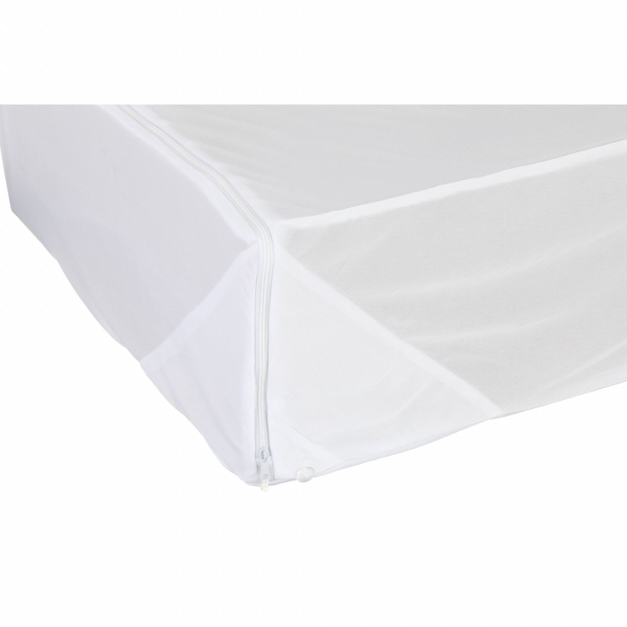 Mattress/Box Spring Protector: Full, 75 in Overall Lg, 54 in Overall Wd, White, 3 mm Thick