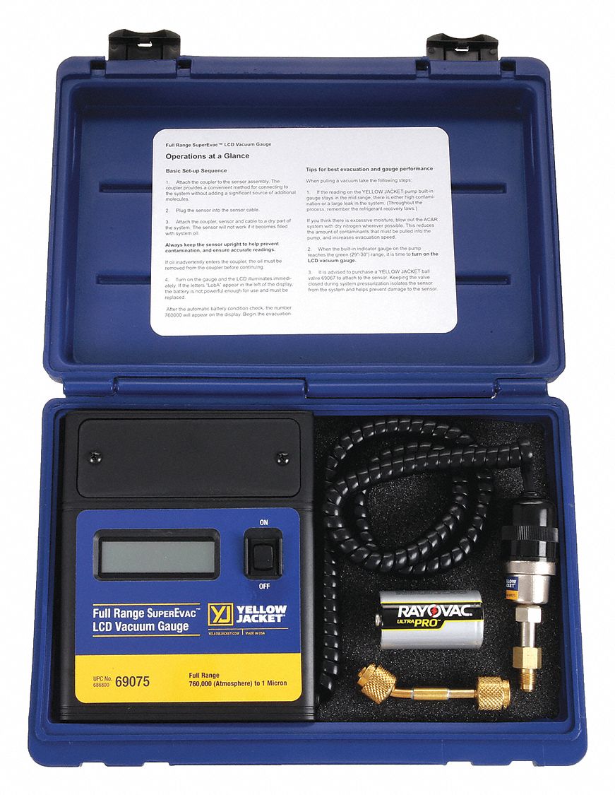 VACUUM GAUGE.LCD,INCLUDES SENSOR