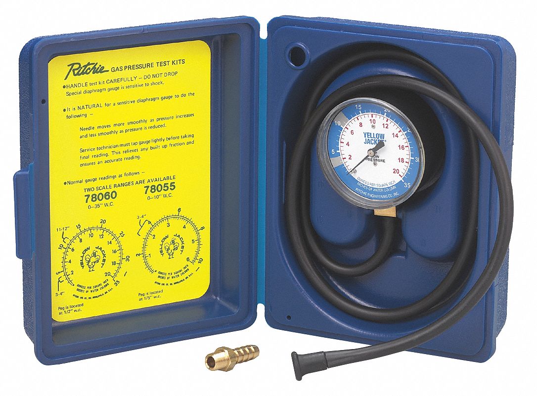 12H950 - Gas Pressure Test Kit 0 to 35 In WC