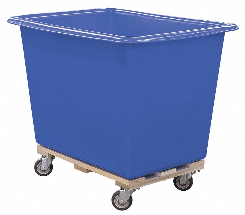 BASKET TRUCK, 6 BU, LD CAP 600 LB, BLUE, 30 X 20 X 27 IN, POLYETHYLENE/HARDWOOD