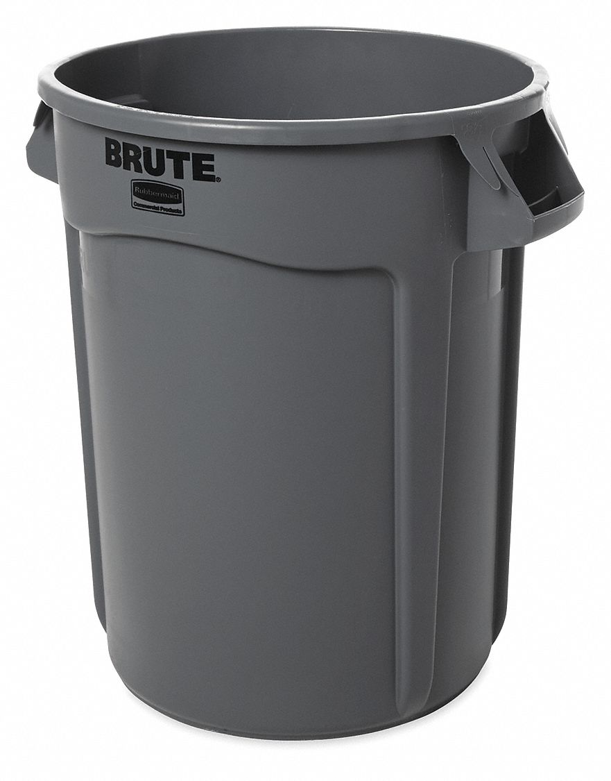 POUBELLE RONDE BRUTE 32GAL GRIS