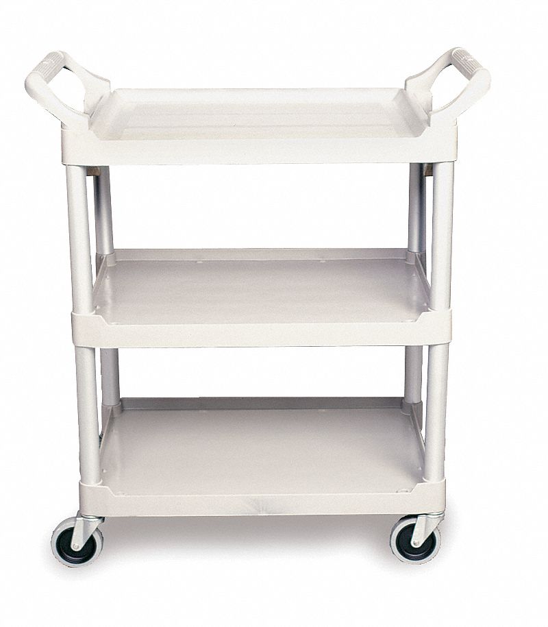 Staples 3Shelf Plastic Utility Cart With Wheels Gray, 44 OFF