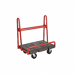 A-FRAME PANEL TRUCK, LD CAP 2000 LBS, BLACK/RED, 60 X 30 X 44 7/8 IN, RESIN/STEEL