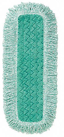 DUSTING PAD, FRINGE, REUSABLE, HOOK AND LOOP BACK, GREEN, 18 IN., MICROFIBRE