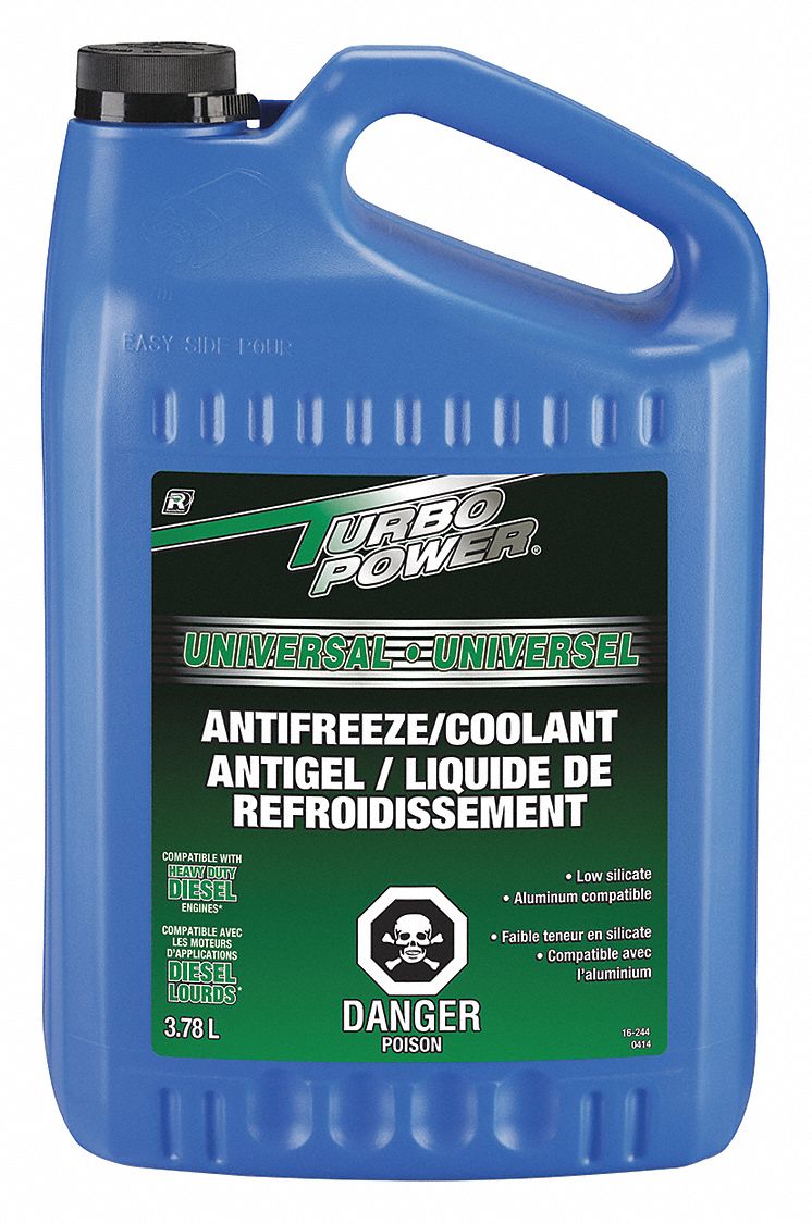 ANTIFREEZE/COOLANT, UNIVERSAL, FREEZING POINT -34 ° F, 10-11 PH, GREEN, 4 L