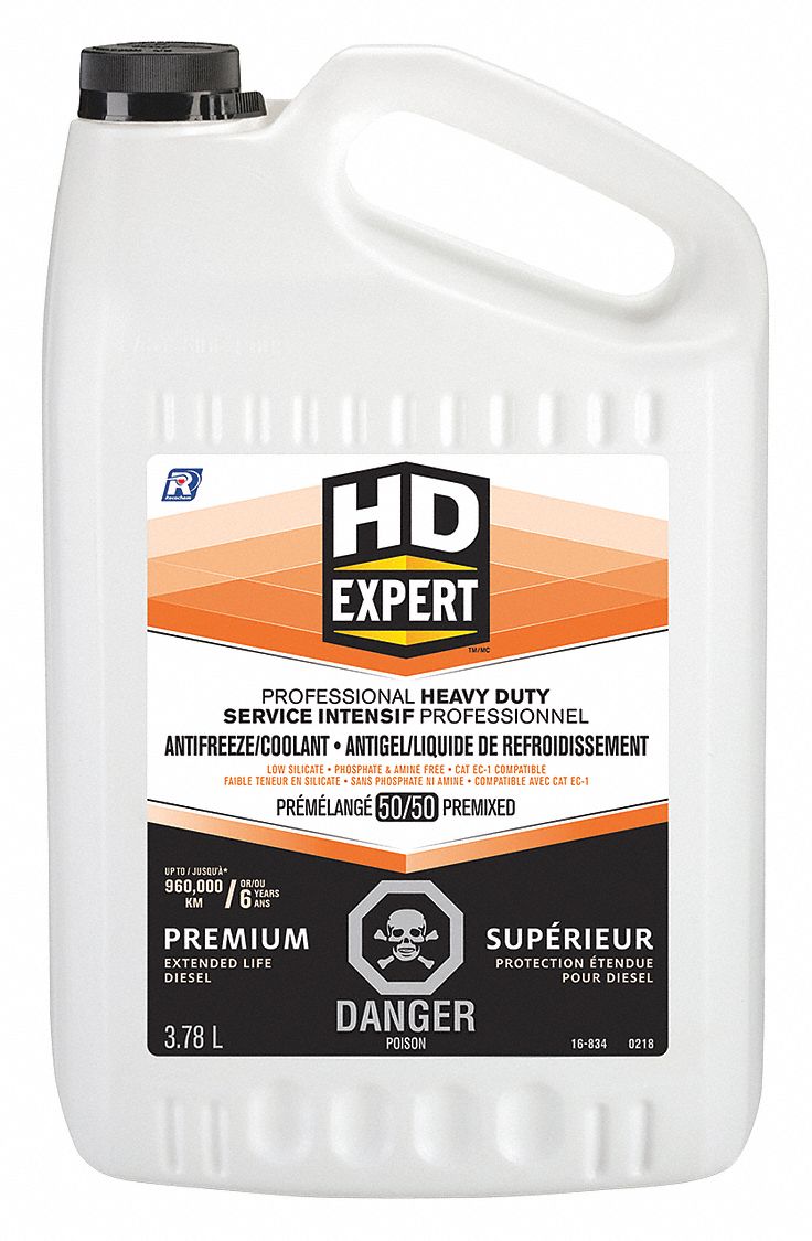 ANTIFREEZE/COOLANT, HEAVY DUTY DIESEL, EXTENDED LIFE, 50/50 PRE-MIXED, RED, 4 L