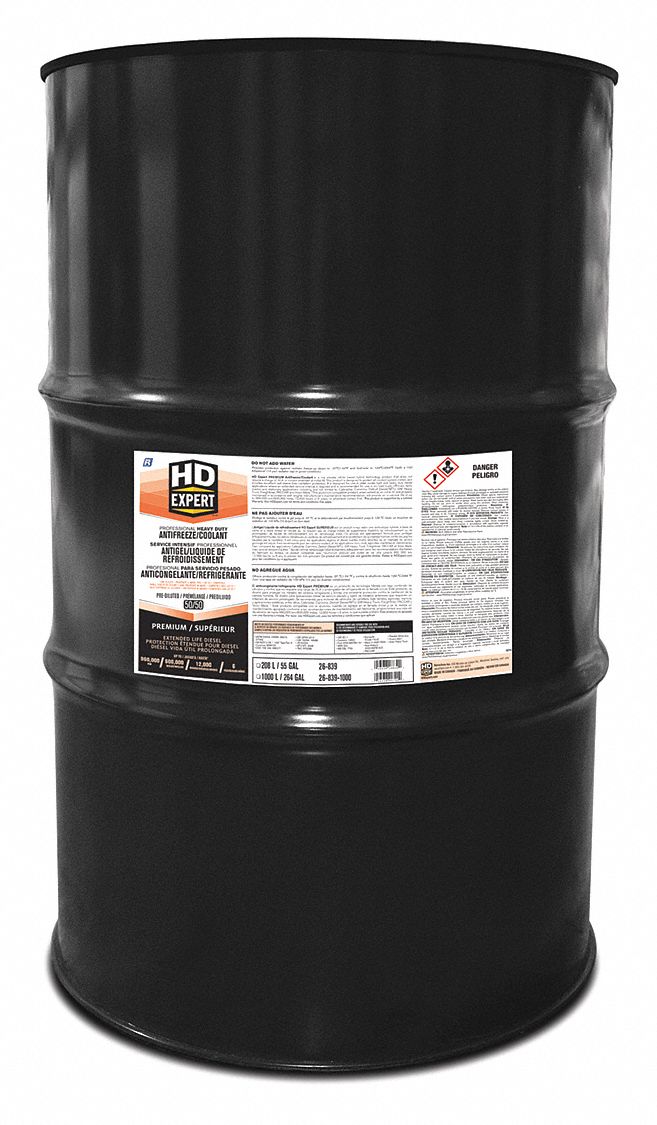 ANTIFREEZE/COOLANT, HEAVY DUTY DIESEL, EXTENDED LIFE, 50/50 PRE-MIXED, RED, 205 L