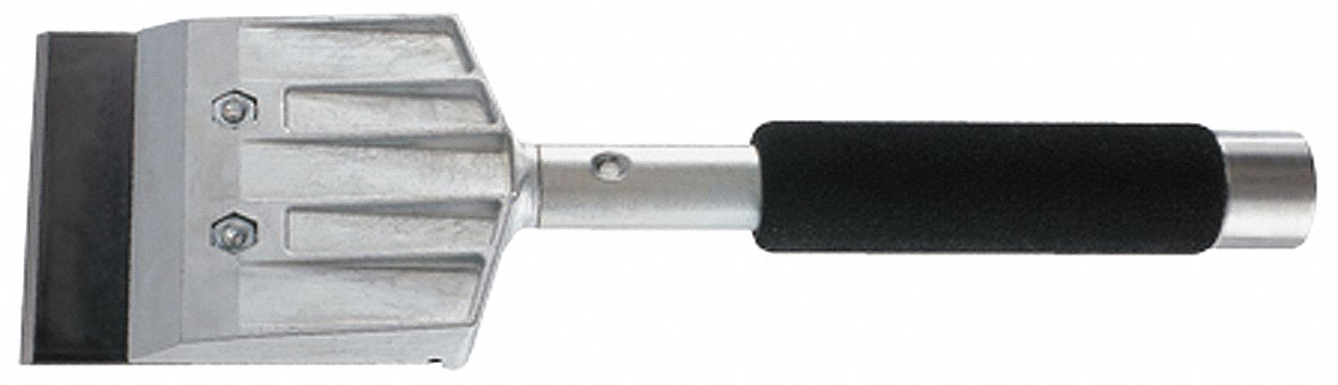 FLOOR SCRAPER, 2 EDGES, 12 IN STEEL HANDLE, STIFF BLADE, SILVER/BLACK, 4 X 4 IN, HIGH CARBON STEEL.