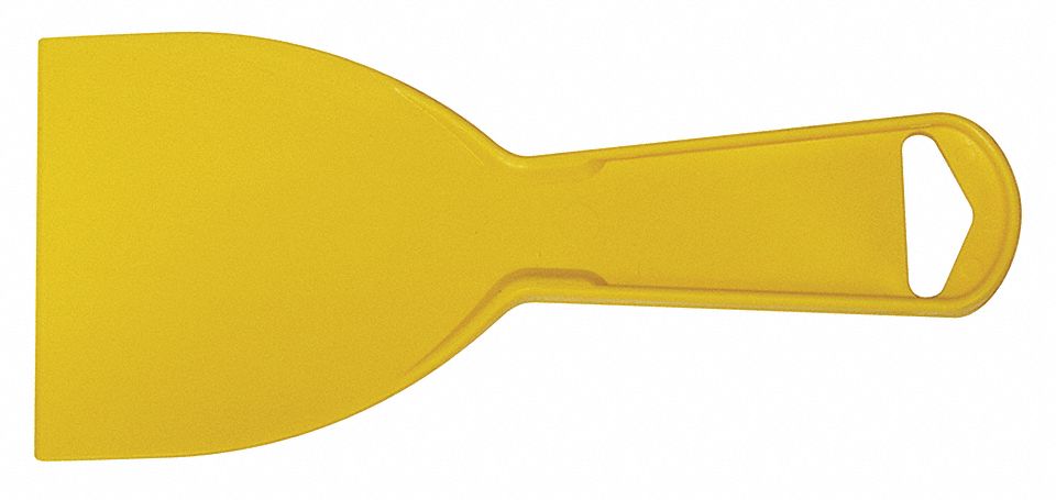 PUTTY KNIFE, COMMON HANDLE, 1 EDGE, YELLOW, 7 IN, 3 1/8 IN, POLYSTYRENE PLASTIC