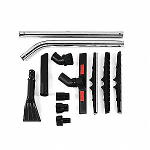 CLEANING KIT, HEAVY-DUTY, 2 1/2-1 1/4 IN ADAPT, 2 1/2 IN HOSE ADAPT, 1 7/8 IN HOSE ADAPT, 12 PCS