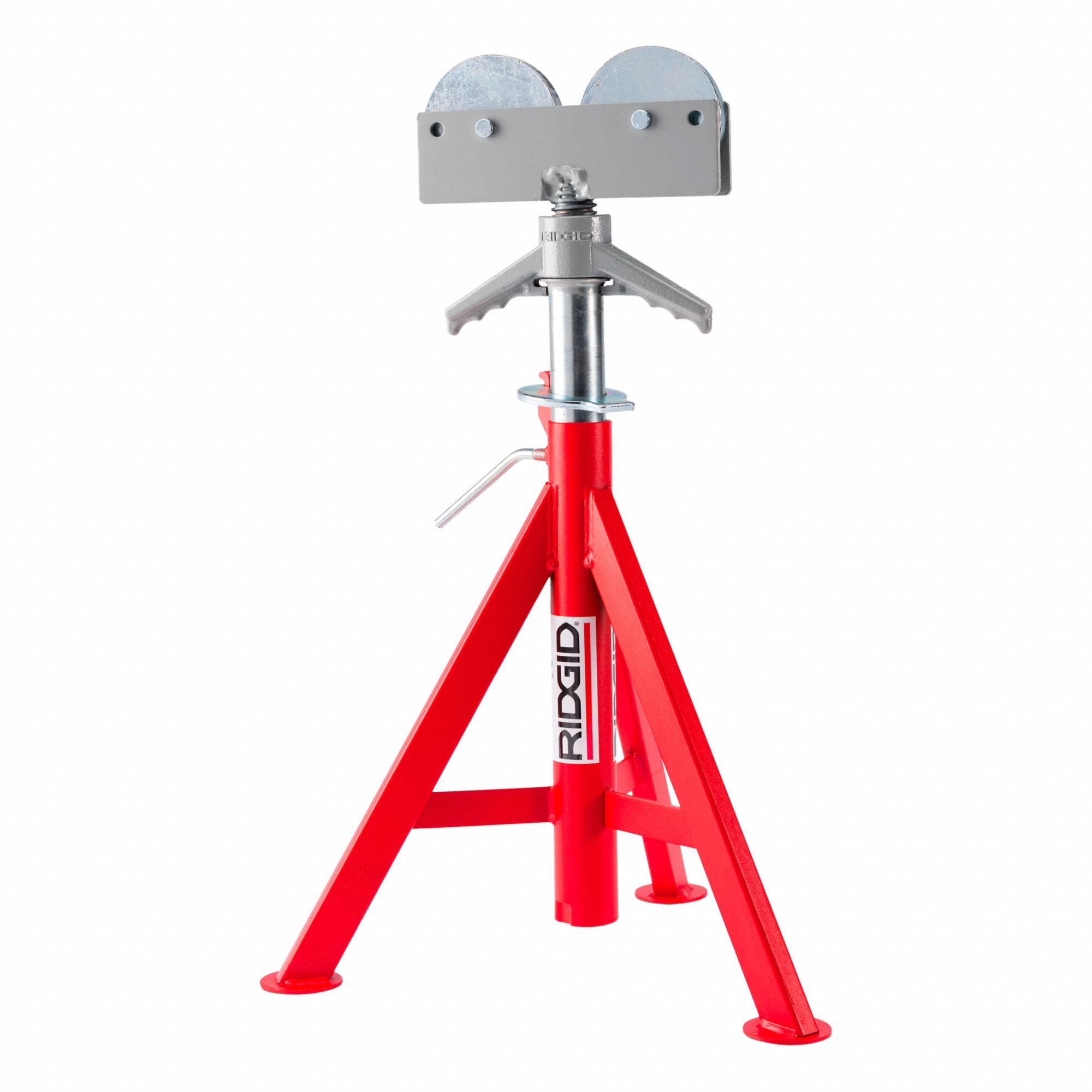 ROLLER HEAD LOW PIPE STAND, 24 TO 42 IN HEIGHT, 12 IN PIPE CAPACITY, 1000 LB