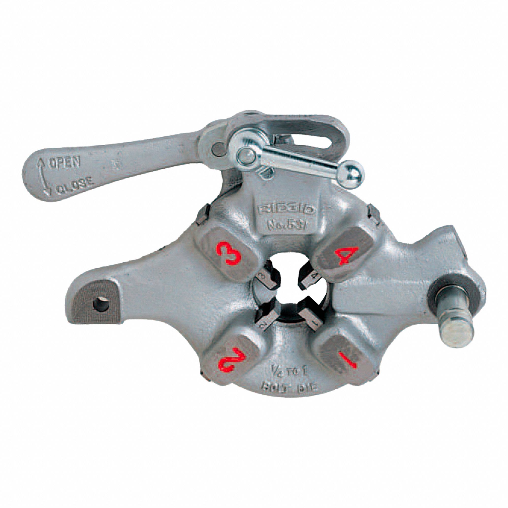 DIE HEAD, 1⅛ TO 2 IN, RIGHT/LEFT-HAND, QUICK-OPEN, FOR USE WITH 300 POWER DRIVE