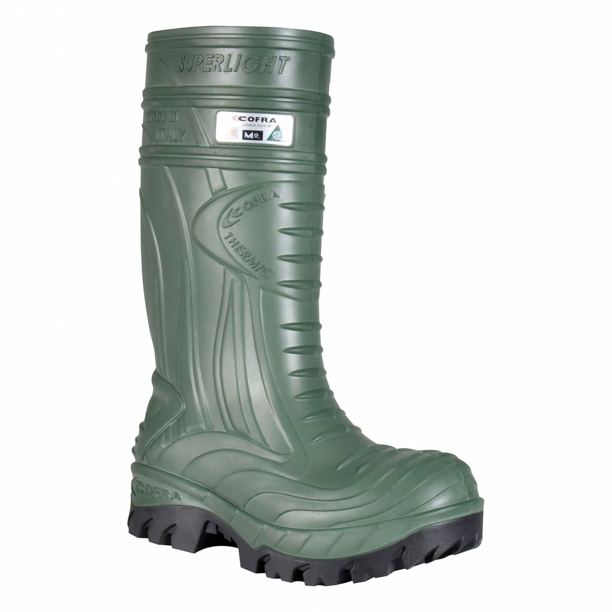 RUBBER BOOTS,MENS,SIZE 11,GREEN,PR