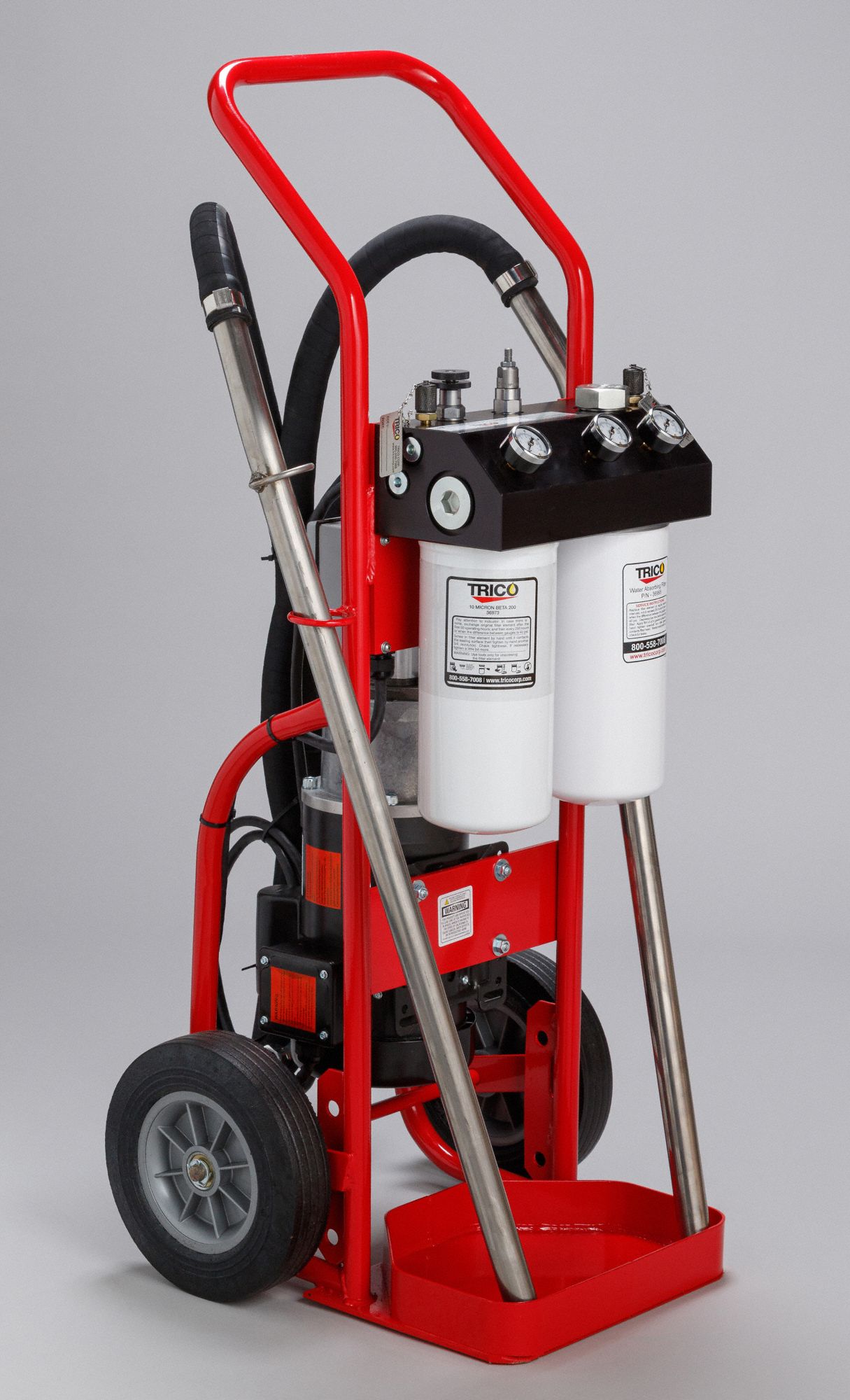 TRICO Hydraulic Oil Filter Cart, 2,000 SUS Max. Fluid Viscosity, 14 gpm