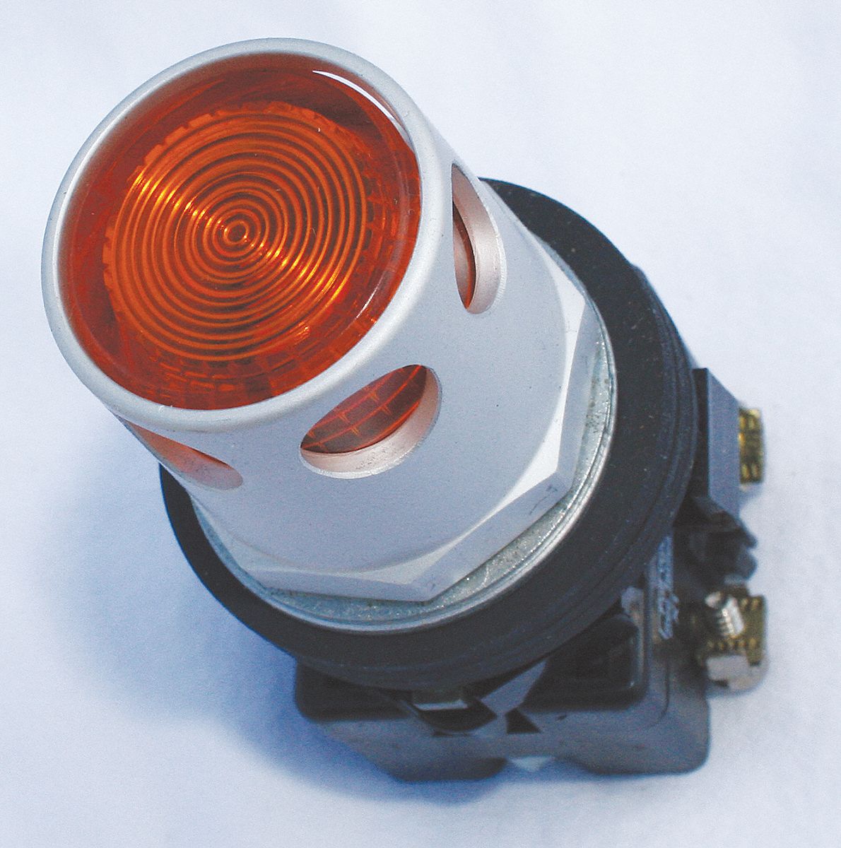 30mm LED 1NC Illuminated Push Button with Maintained / Momentary Action, Amber