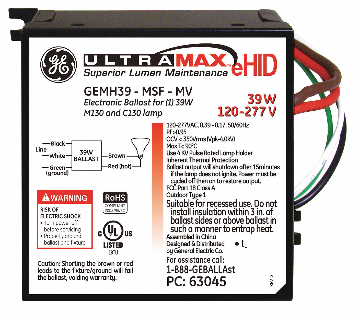 GE CURRENT Ultramax™ eHID, Electronic, HID Ballast, Ballast Start Type