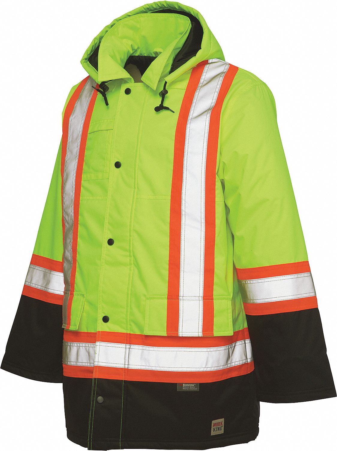 LINED CSA TRAFFIC SAFETY PARKA, 5XL, FLUORESCENT GREEN, HOODED