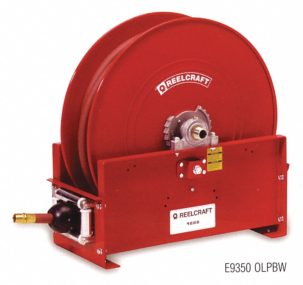 HOSE REEL, SPRING RETURN, HOSE INSIDE DIA 1 IN, 26.25IN LENGTH X 12IN WIDTH X 26.375IN HEIGHT