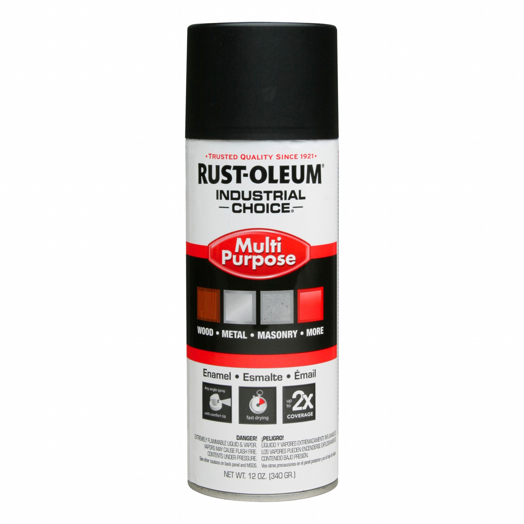 PAINT AEROSOL SEMI-FLAT BLACK 12OZ