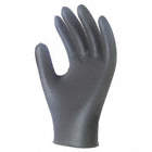 DISPOSABLE GLOVES, 9 1/2 IN L/4 MIL THICK, SIZE 7/S, BLACK, NITRILE, BX 100
