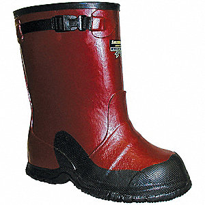 MEN'S DIELECTRIC OVERBOOTS, SZ 15, RUBBER, RED/BLACK, 14 IN H, NON-CSA, PULL-ON