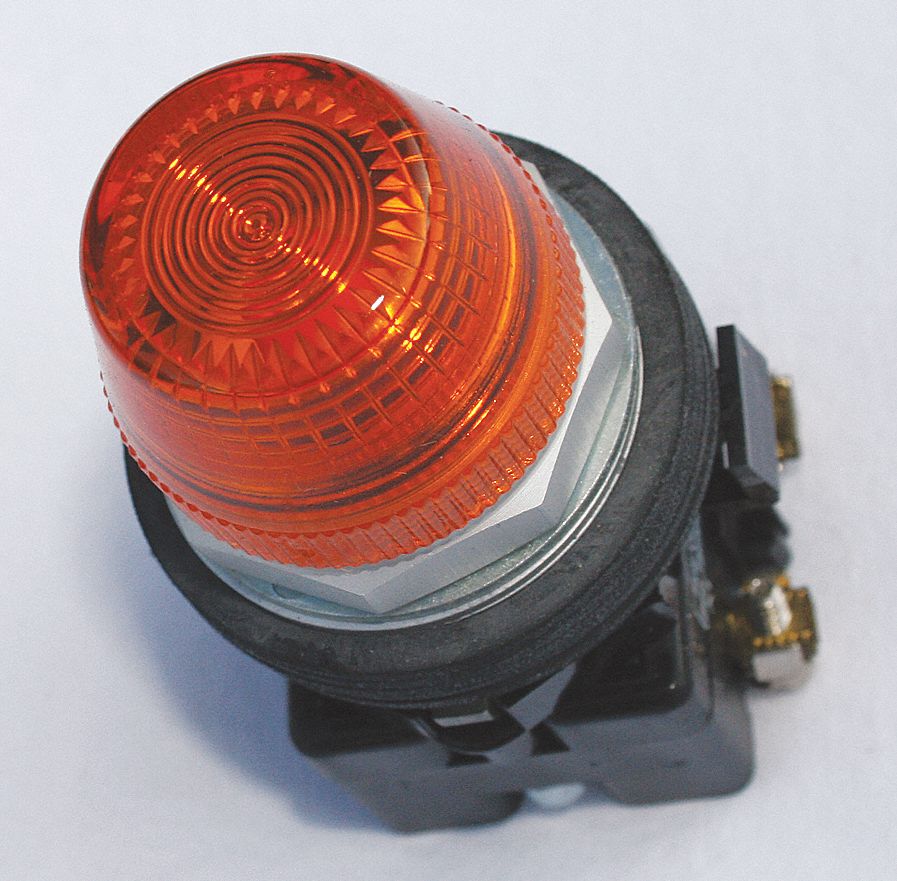 Pilot Light Complete, 30mm, 120VAC Voltage, Lamp Type: LED, Terminal Connection: Pressure Plate