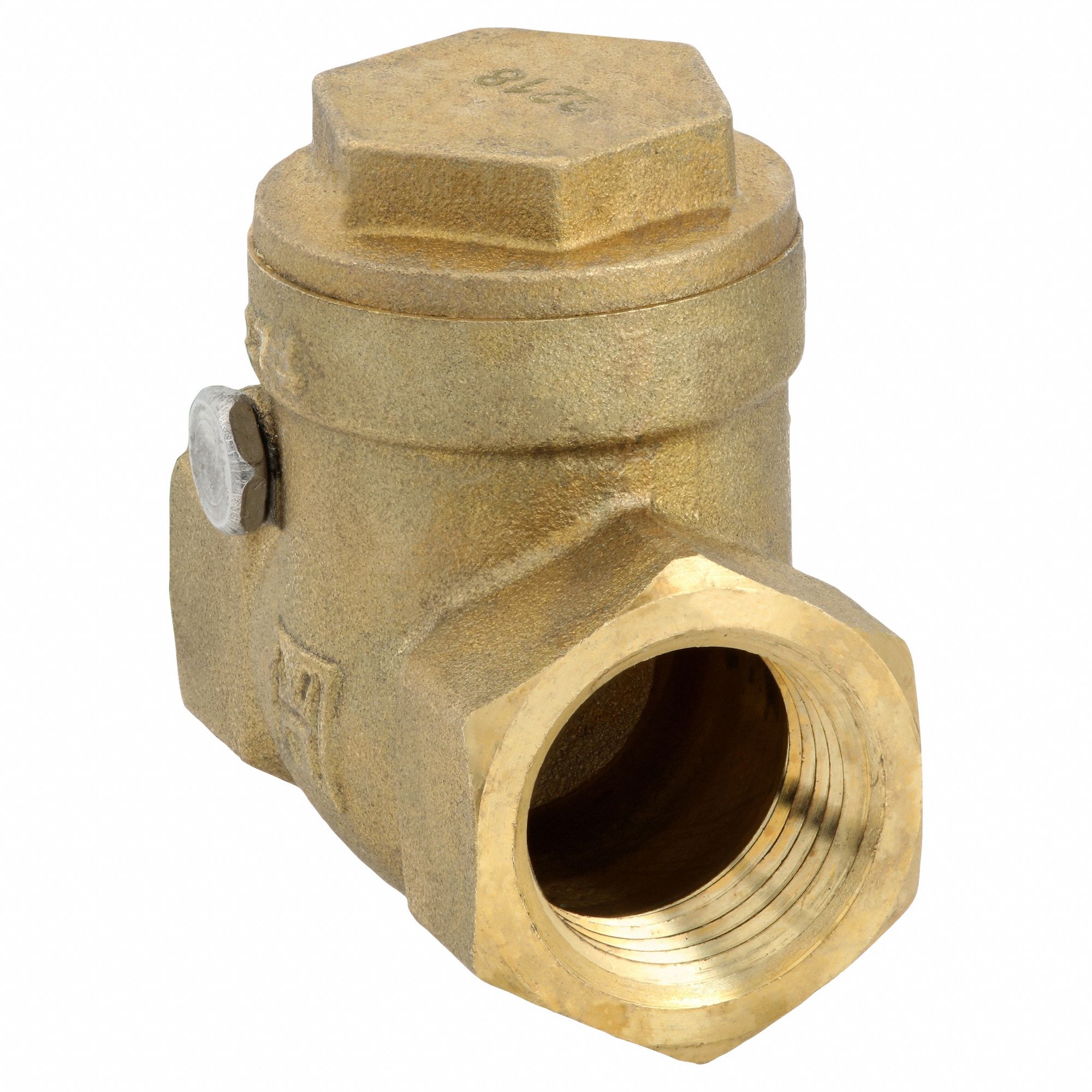 SWING CHECK VALVE, SWING, INLINE VALVE BODY, ½ IN PIPE, FNPT X FNPT, BRASS