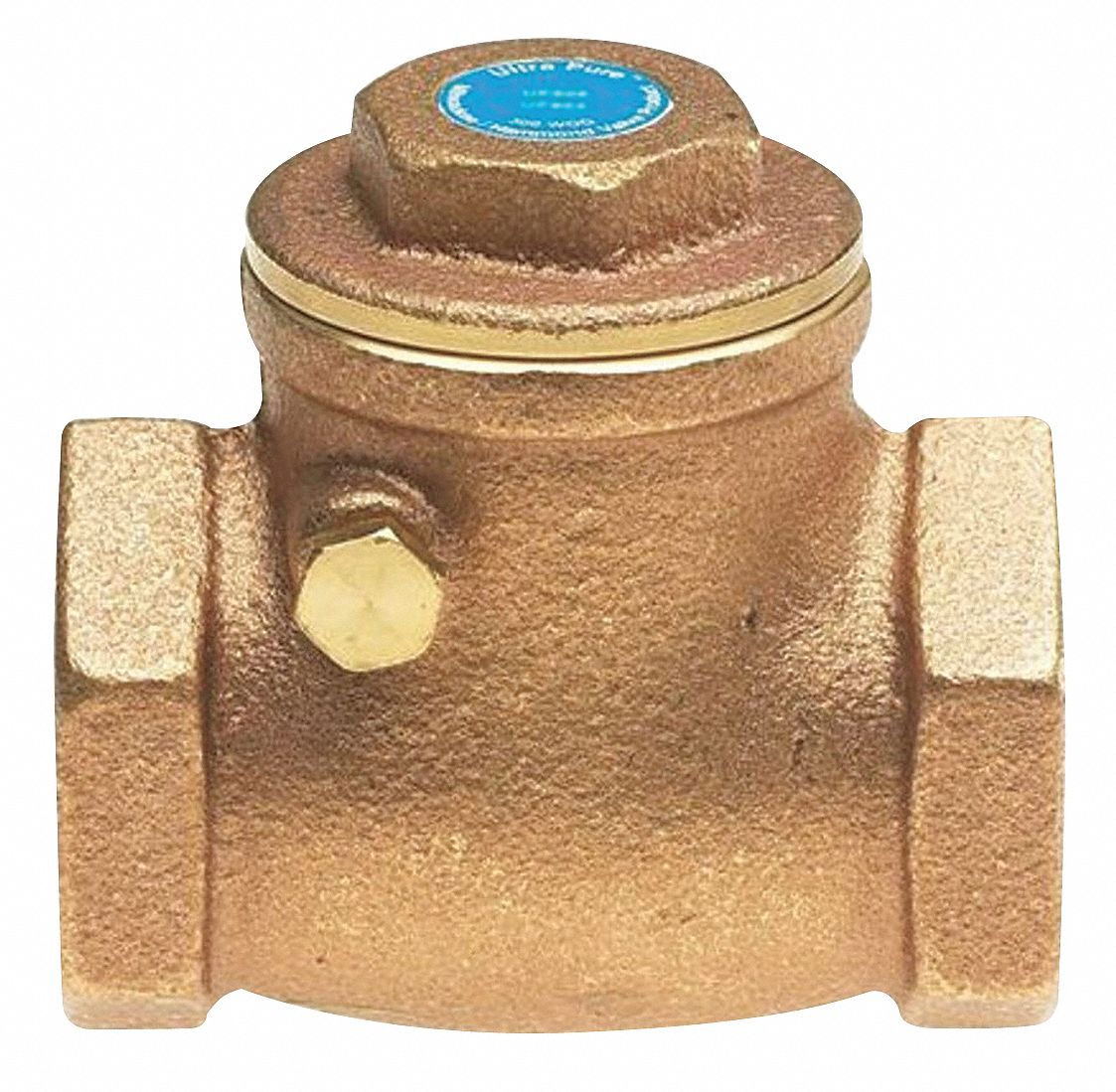 SWING CHECK VALVE, SWING, INLINE VALVE BODY, ¾ IN PIPE, FNPT X FNPT, BRASS