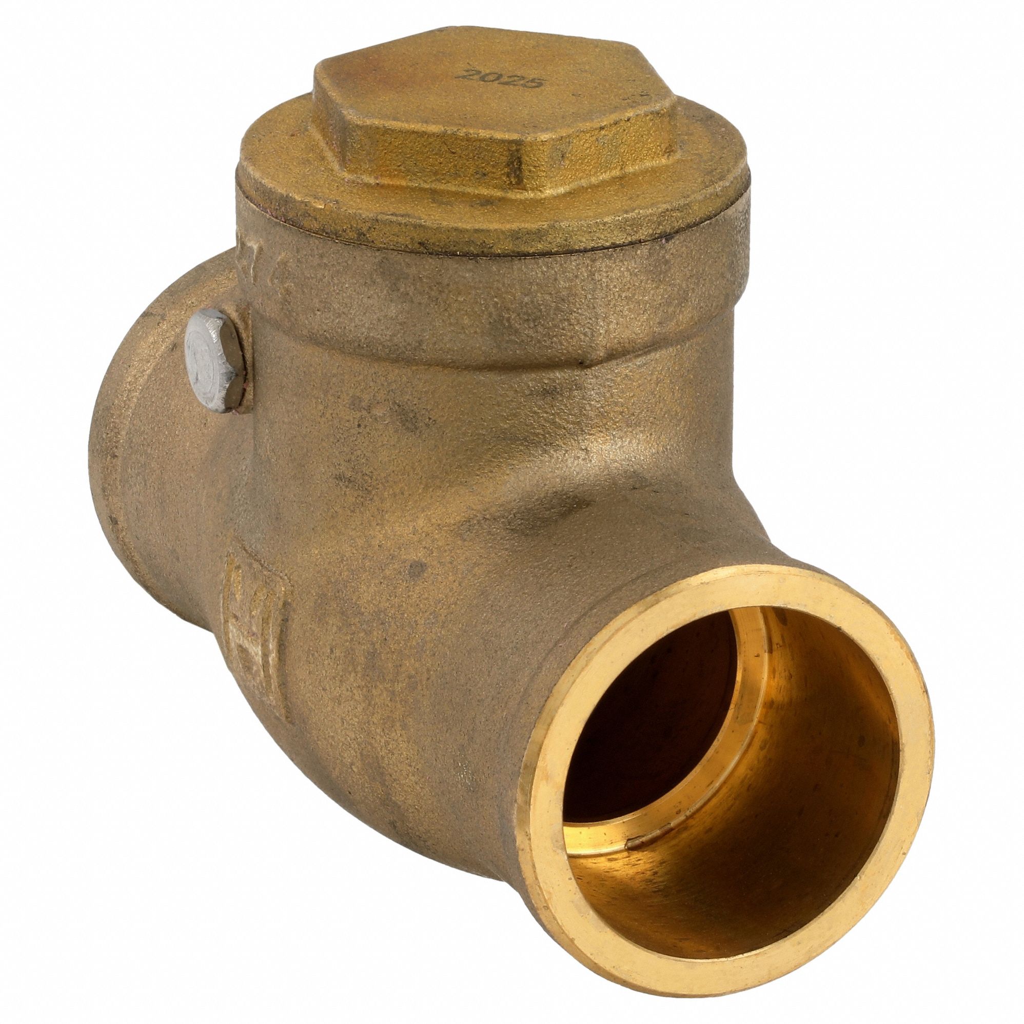 SWING CHECK VALVE, SWING, INLINE VALVE BODY, 1 IN PIPE, SWEAT X SWEAT, BRASS