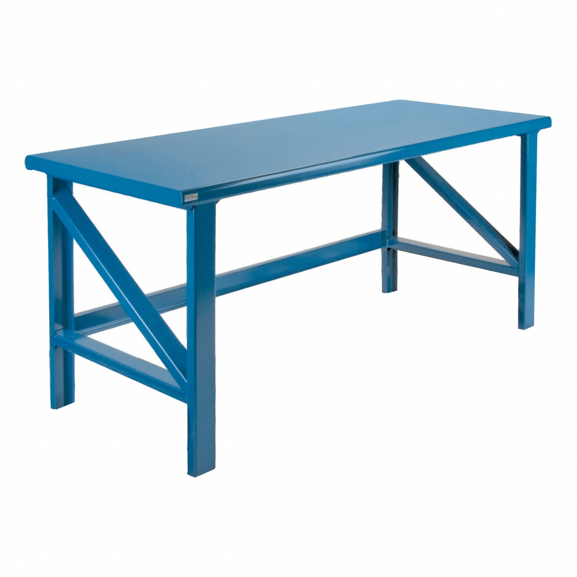 EXTRA HEAVY-DUTY WORK BENCH, BLUE, 34 IN H, ALL WELD