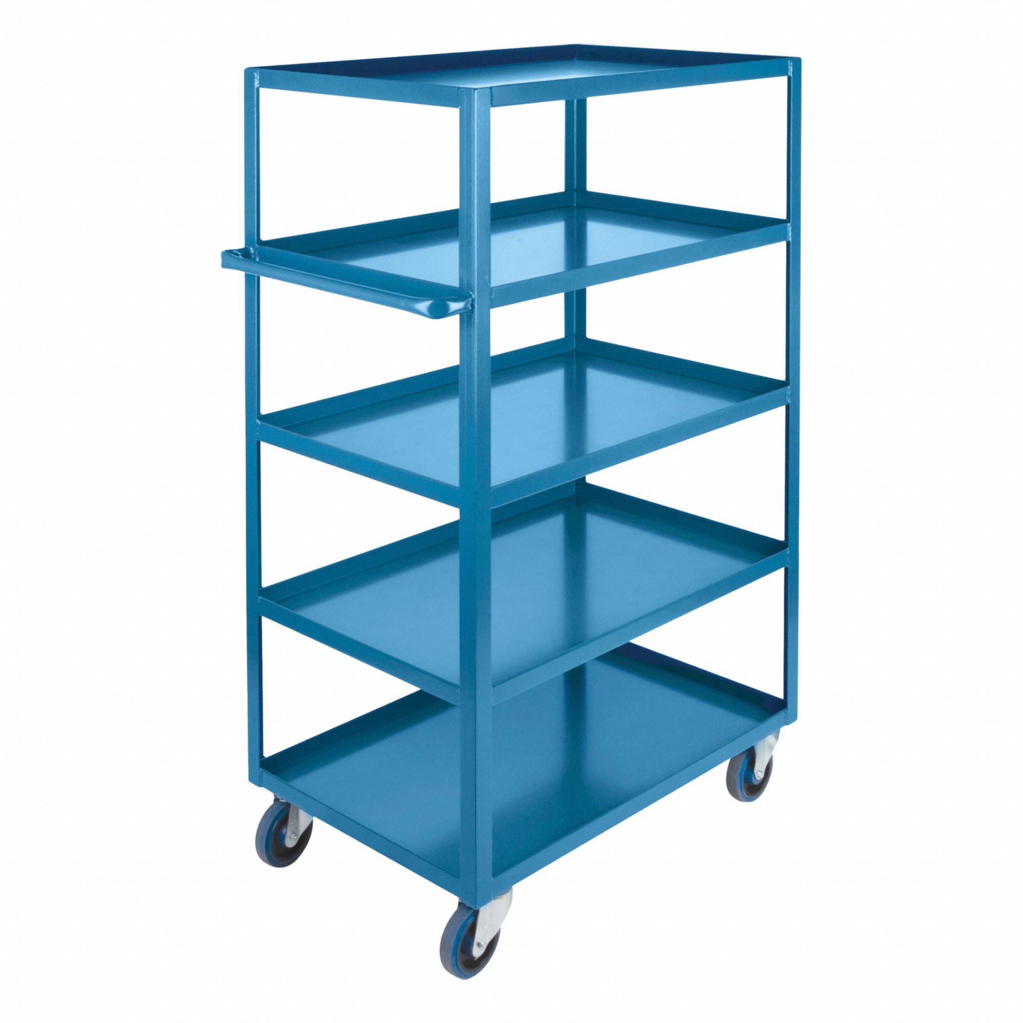WELDED UTILITY CART, 1200 LBS, BLUE, 30 X 18 X 61 IN, STEEL/ENAMEL