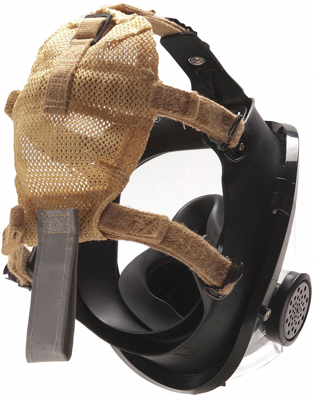 SCBA FACEPIECE, MEDIUM, KEVLAR HEAD HARNESS, POLYISOPRENE, COMMUNICATION BRACKET