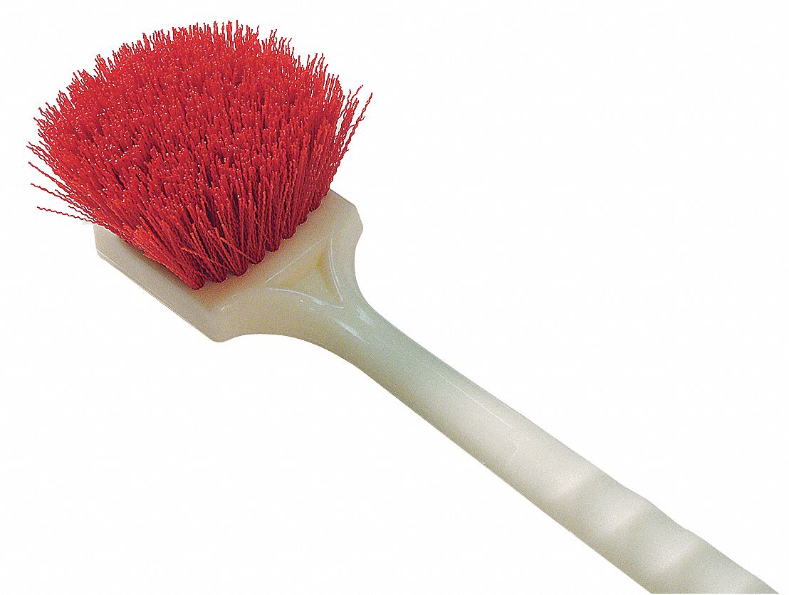 TOUGH GUY 20 inL Nylon Long Handle Scrub Brush, White 12L02712L027
