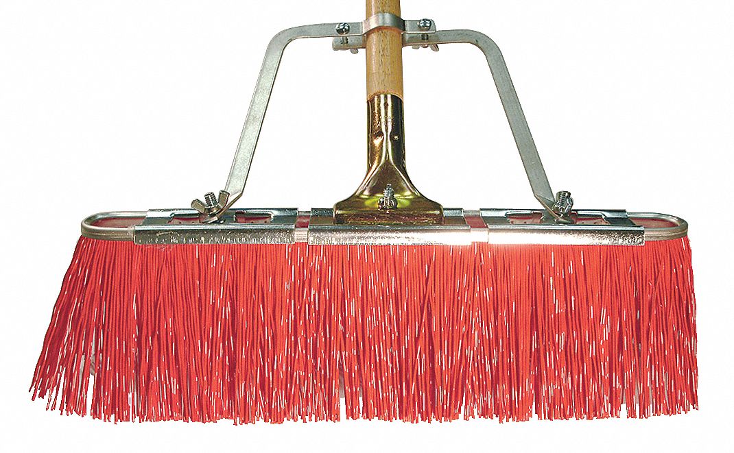 PUSH BROOM,HEAD AND HANDLE,17",ORANGE