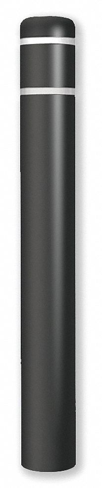 BOLLARD COVER,7" DIA.60" H,BLACK,ROUND