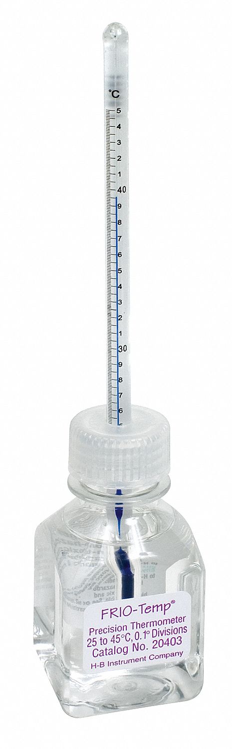 Bottle Thermometer: Refrigerators, -2° to 10°C, Celsius, Enviro-Safe® Liquid - 60 mL, 0.1°C, ±0.2°C
