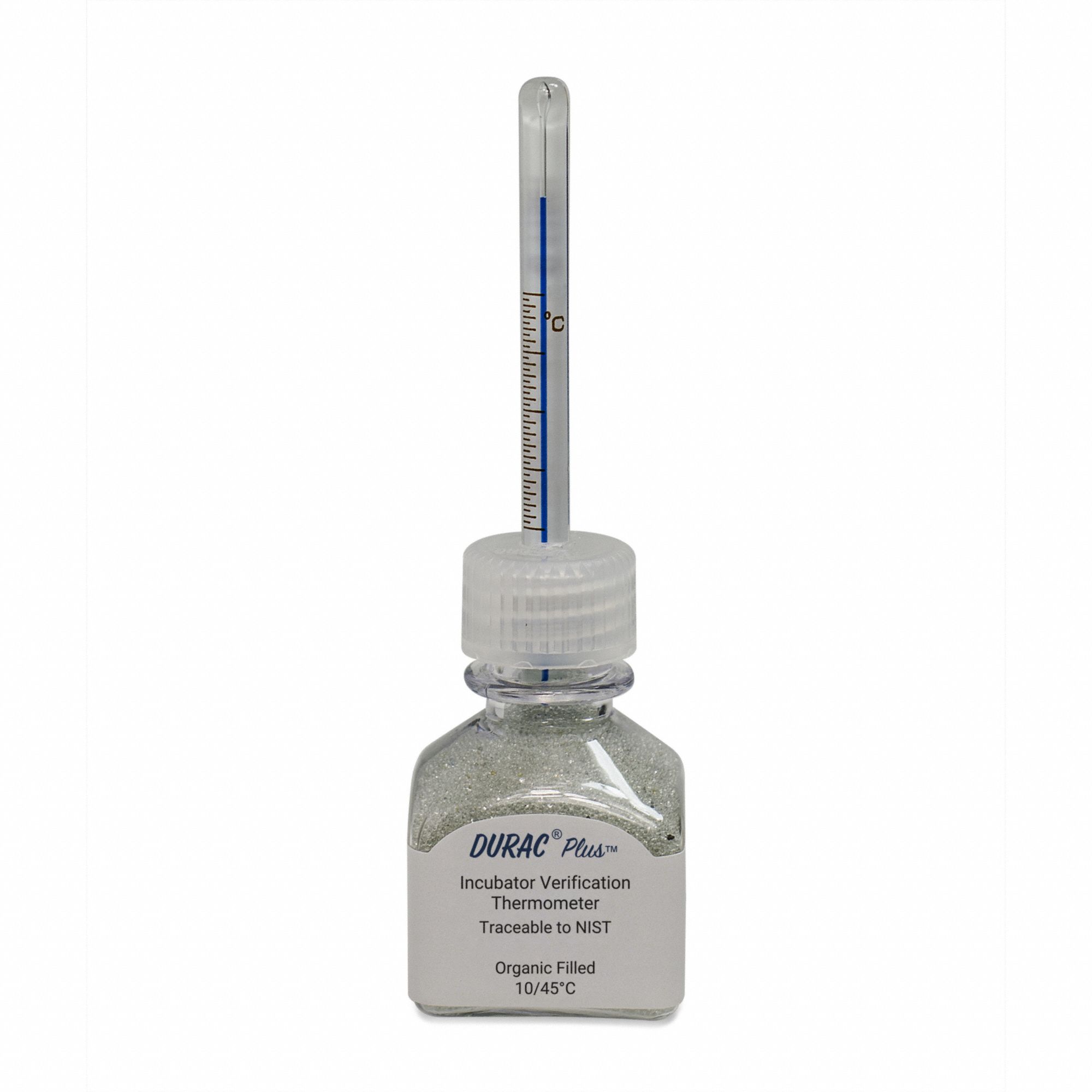 Bottle Thermometer: 10°C to 45°C, +/-0.5°C, 30 mL Bottle Volume, Glass Beads