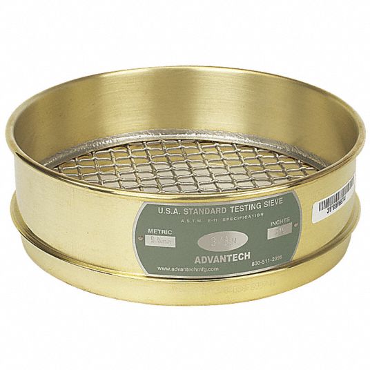 ADVANTECH, Wire Cloth Test Sieve, Stainless Steel, USA Standard Testing