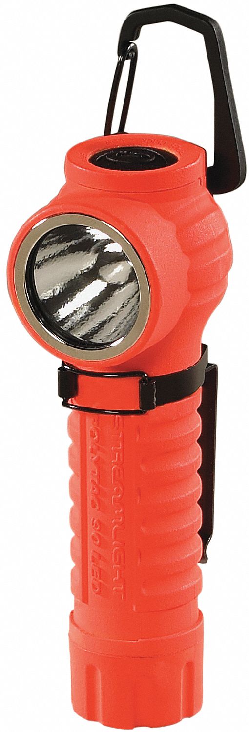 POLYTAC 90 RIGHT-ANGLE LIGHT, MAX 170 LM, WATERPROOF, YLW, 5 7/32 IN L/1 IN DIA, GLASS LENS