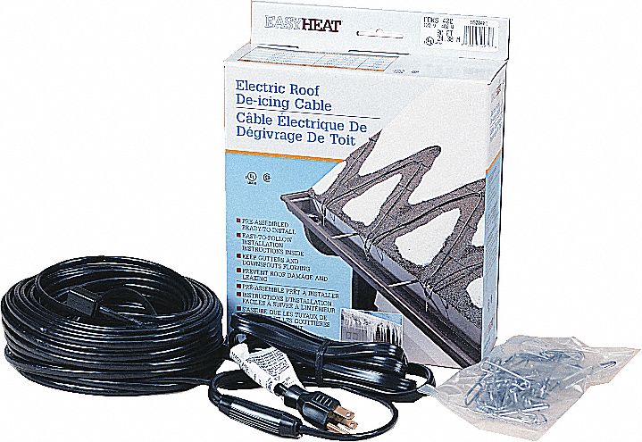 ELECTRIC ROOF DE-ICING CABLE, 3-WIRE, 120 V, 1200 W/CABLE 40 ° F, 240 FT L