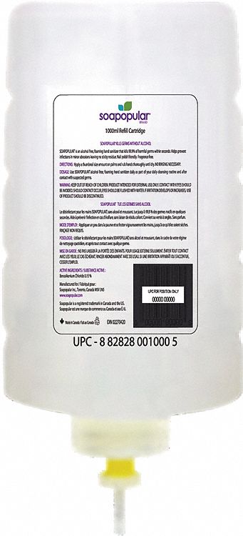 GEL FLEHYDROALC,RCHRG,LIQ,S/ ALC,ANTISEP,TUE 99.9 % DES GERMES,TRNSPRNT,1 000 ML,CA 6
