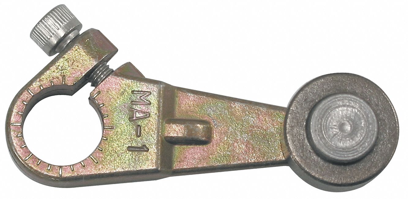 LIMIT SWITCH LEVER ARM, ROLLER LEVER, FIXED, 1½ IN MAX ARM/OPERATOR LENGTH