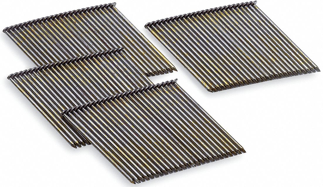 FRAMING NAIL, 28 °  WIRE COLLATED STICK, SMOOTH SHANK, THICK COAT GALVANIZED, BX 2000