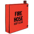 FIRE HOSE RACK COVER, ENGLISH, FLUOR RED, 21 X 24 X 5 IN